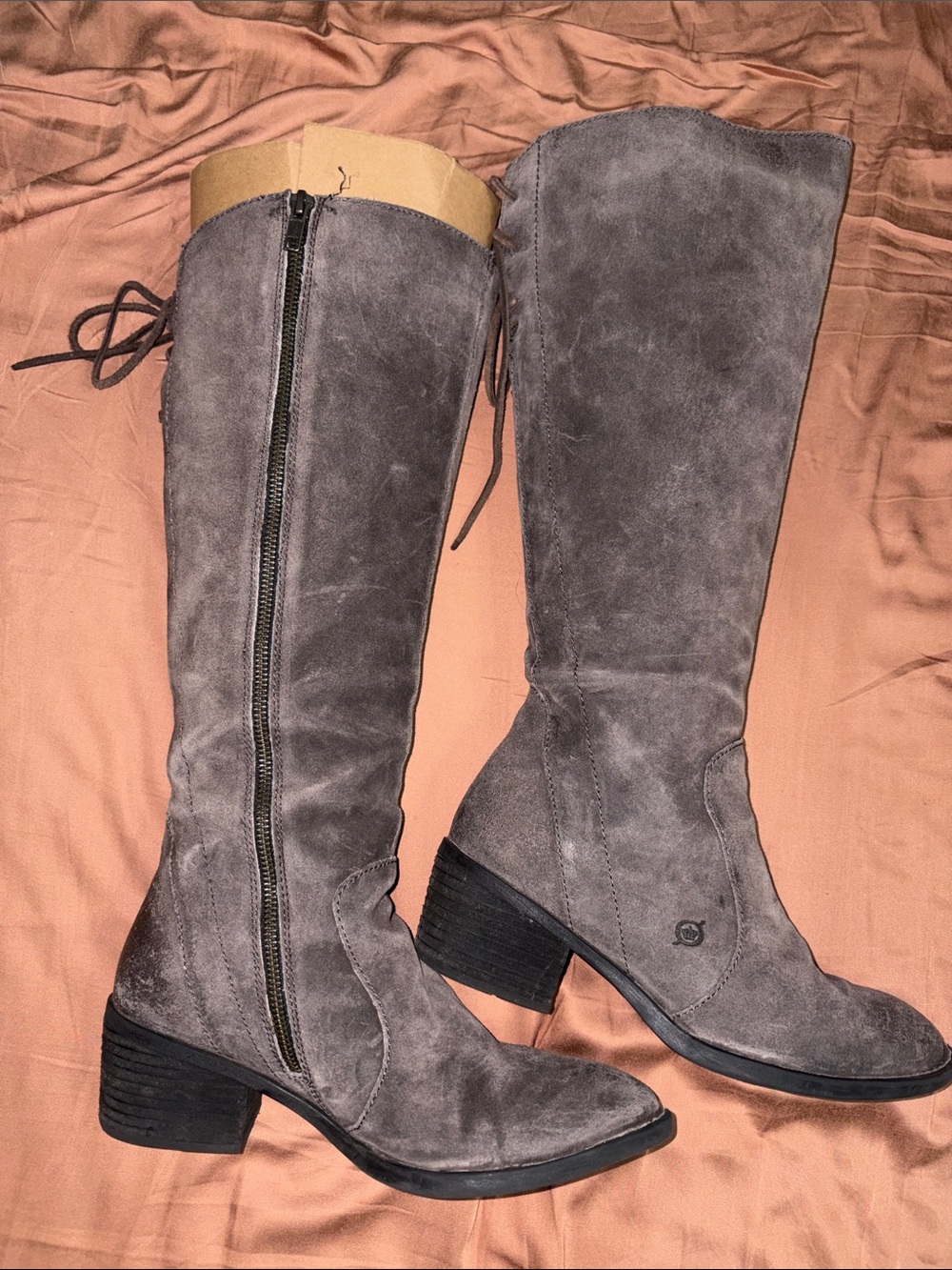 NWOT Born Women's Tall Suede Knee-High Boots in Taupe
